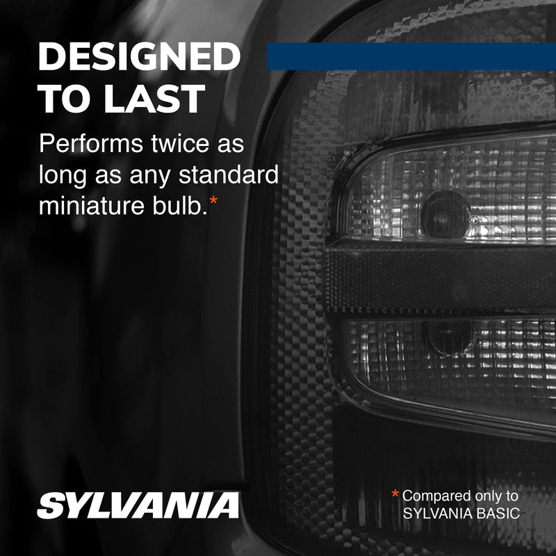 SYLVANIA - 3057 SilverStar Mini Bulb - Brighter and Whiter Light, Ideal for Daytime Running Lights (DRL) and Back-Up/Reverse Lights (Contains 2 Bulbs)