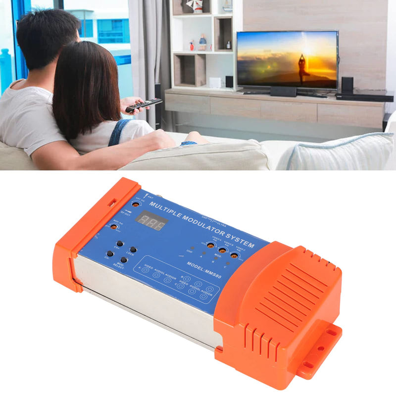 Digital Modulator, MMS80CP Multi Channels Home Modulator UHF Modulator Support PAL NTSC, Multiple Modulator System for TV Box AV Source (US Plug 100-240V) US Plug 100-240V