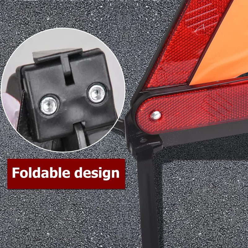 AUKEPO Warning Triangles, Foldable Car Road Warning Reflective Triangles, Emergency Triangle for Vehicles Breakdown, Slow Moving Vehicle Triangle Reflector Safety Triangle Kit