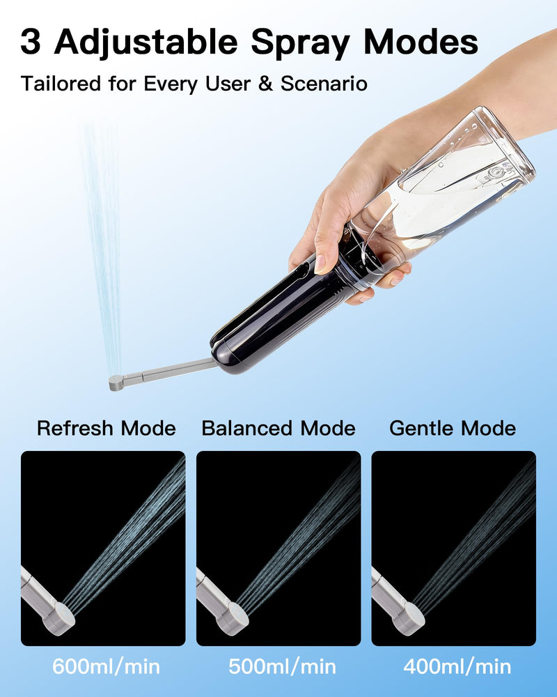 Portable Bidet for Travel, 800mAh Electric Handheld Bidet with 380ml Bottle Black