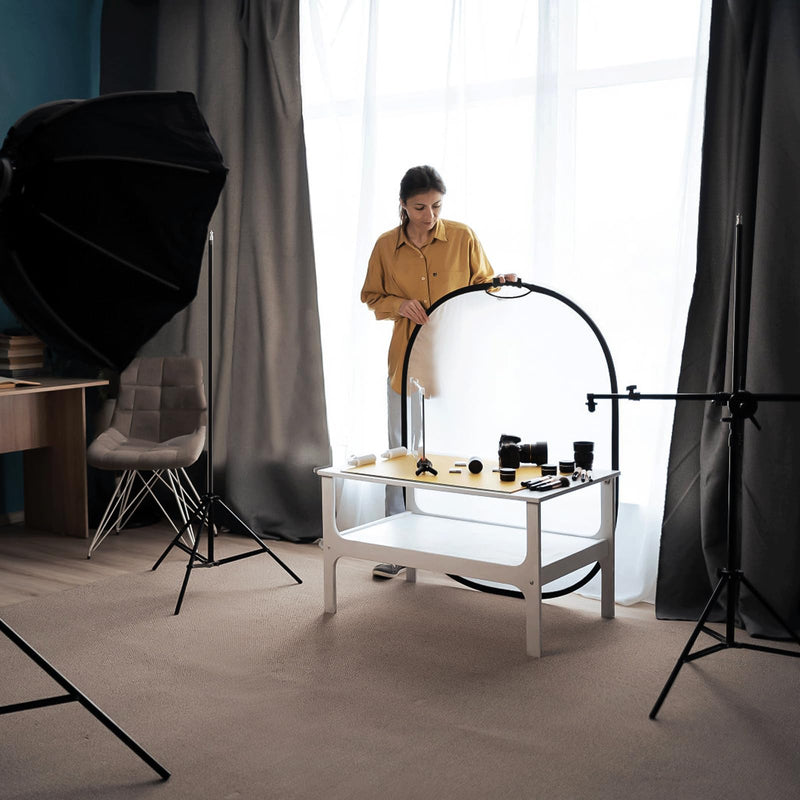 WELLMAKING 24'' x 36'' (60 x 90cm) Photography Reflector 5-in-1 Collapsible Light Reflector with Bag & tilt Adapter, Portable Light Reflector Photography Panel for Studio Video & Outdoor Lighting 24'' x 36'' (60 x 90cm)