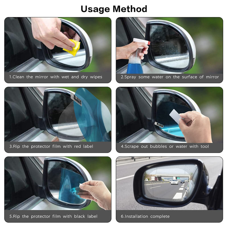 20 Pack Car Rearview Mirror Film,Anti Fog Anti Scratch Interior Rearview Mirror Anti Glare Film Waterproof HD Nano Clear Protective Sticker Film for Safe Driving,Car Mirrors,Side Windows (Oval) Oval