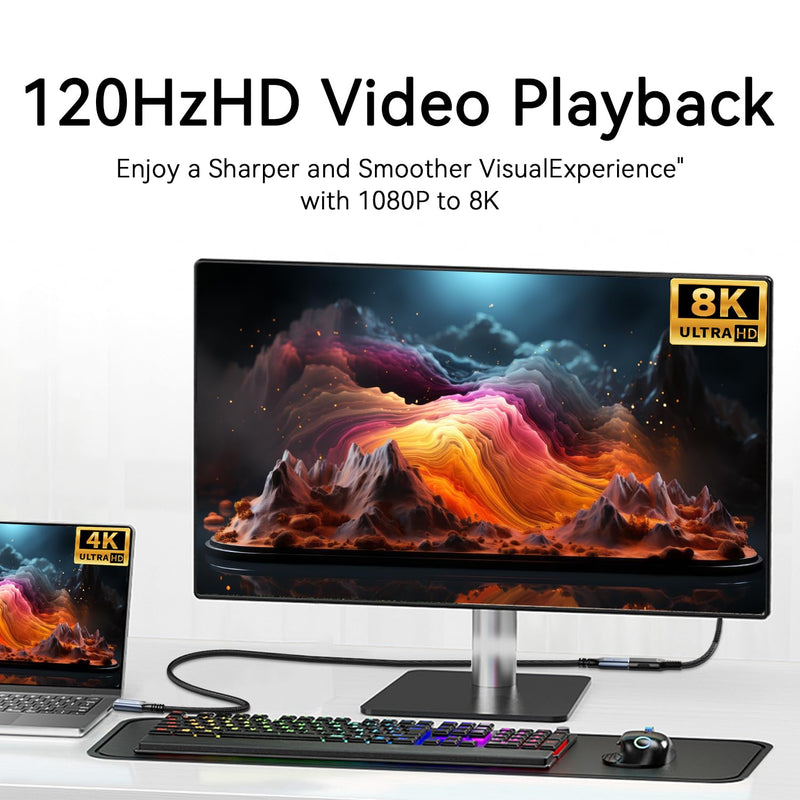 Long 10FT usb c to usb c Extension Cable Compatible with Thunderbolt 4, high Speed 40gbps Data Transfer,USB4 type c Male to Female Extension Cable,240W Fast Charging,8K@60Hz 4K@120Hz Video Display. 10 ft