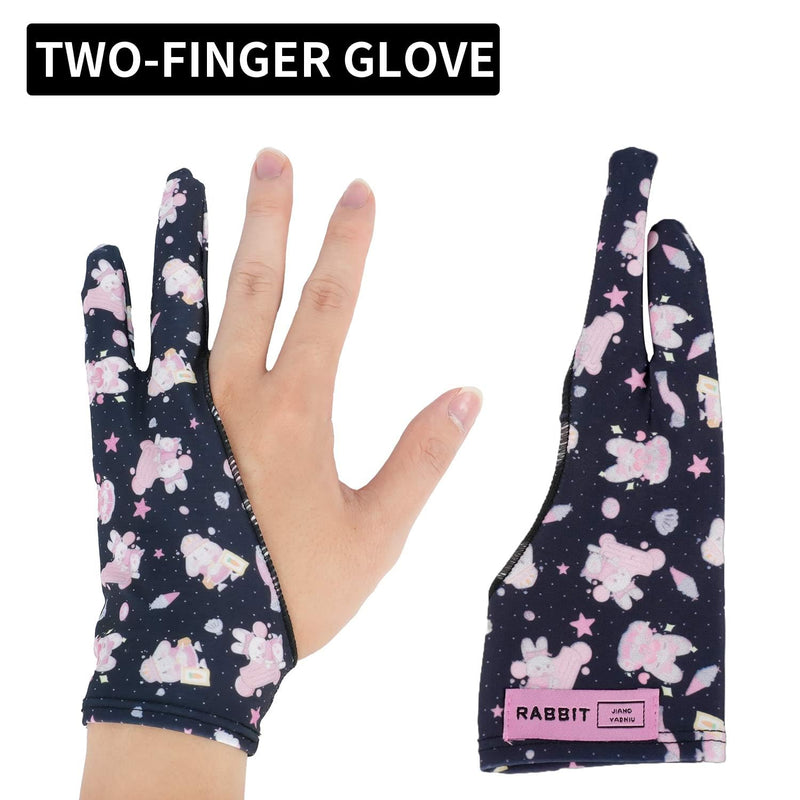 Artist Drawing Glove Art Two Finger Glove Cartoon Print for Drawing Tablet/Pen Display/iPad for Right and Left Hand (Blackpink Glove M)