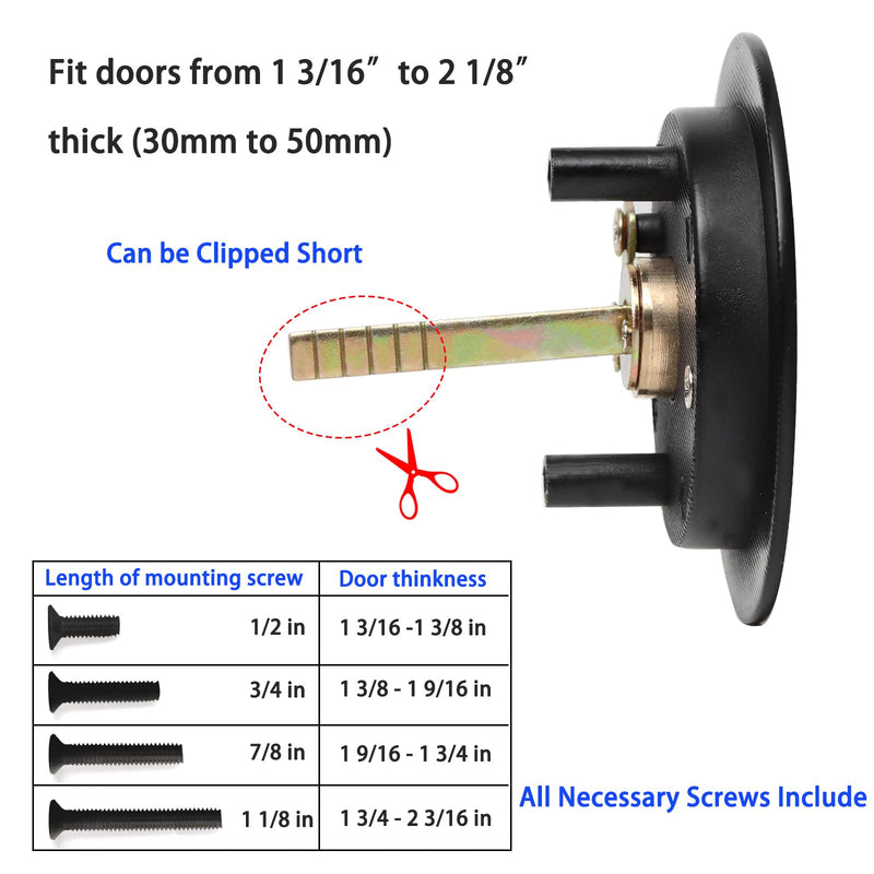 Dontay 2 Pack Pocket Door Privacy Lock, Flush Handles, 2-3/8" Backset, (Bed/Bath) Latch, Recessed Knob, Hardware for 1 3/8” to 2 3/16” Thickness Door (Excluding Edge Pull, Matte Black, Round) Round - 2 Pack Excluding Edge Pull