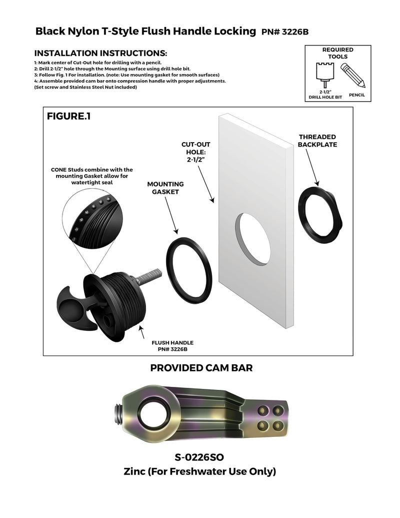 Whitecap T 3226BC T-handle