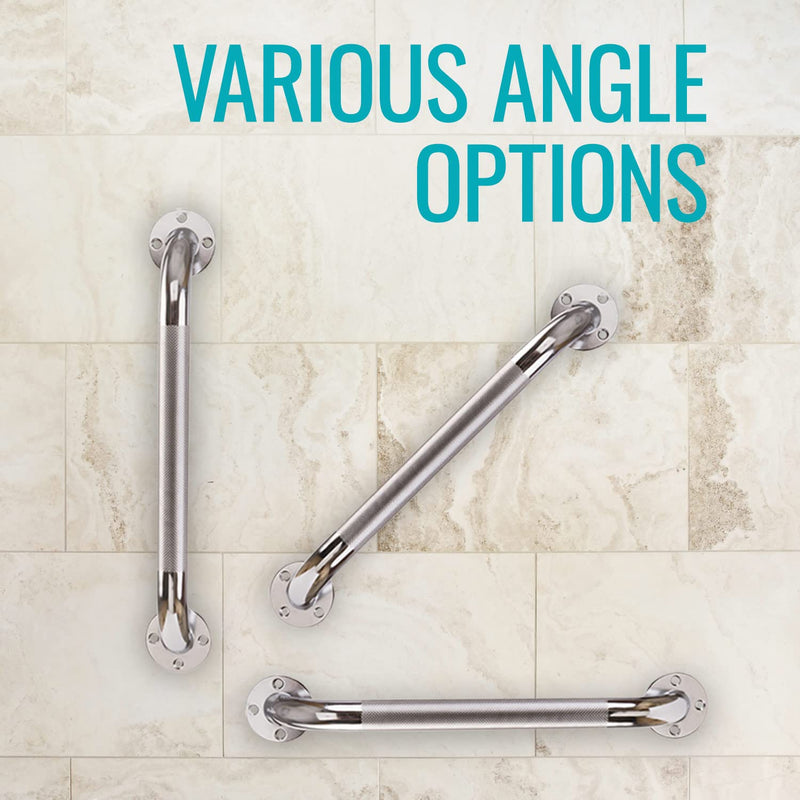 DMI Textured Grab Bars, Handicapped Grab Bars for Bathroom, Shower Rails, Grab Bar for Handicap and Elderly, Perfect for Bathroom Safety, Rust-Resistant Steel, 18", Silver, FSA & HSA Eligible 18 Inch