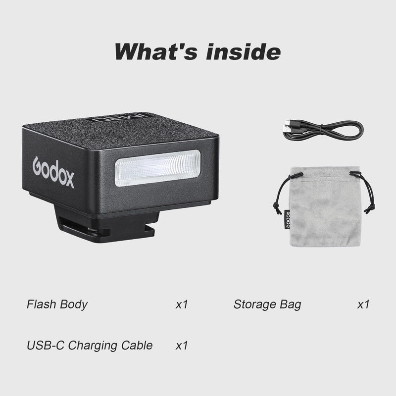 Godox iM20 Mini Flash 5 Power Levels 440 Full-Power IM 20 Small Camera Flashes Speedlite for Canon/Fuji/Sony zve10/Sony zv1/Nikon/Panasonic Olympus Pentax/3S Recycle (Godox iM20 Flash) IM20 Black