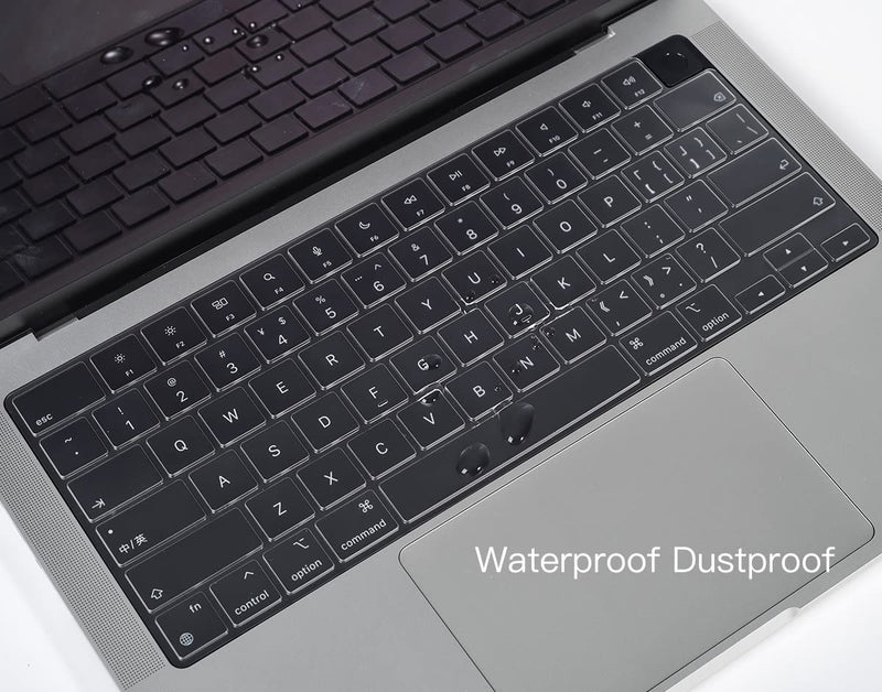 CaseBuy Premium Keyboard Cover for 2024 2023 M2 M3 MacBook Air 15" A2941 A3114, M2 M3 MacBook Air 13.6" A2681 A3113, MacBook Pro 14" 16" A2442 A2779 A2918 A2992 A2485 A2780 A2991 M3 M2 M1 Pro/Max MacBook Pro 14/16 Inch Clear