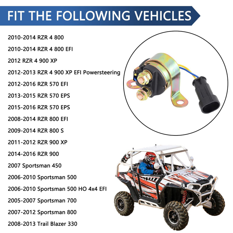 Starter Solenoid Relay Compatible with Polaris Ranger 400 500 570 700 800 RZR 4 XP S 570 800 900 Sportsman 500 700 800 Trail Boss 330 Trail Blazer 330 Replaces# 4012001 4010947