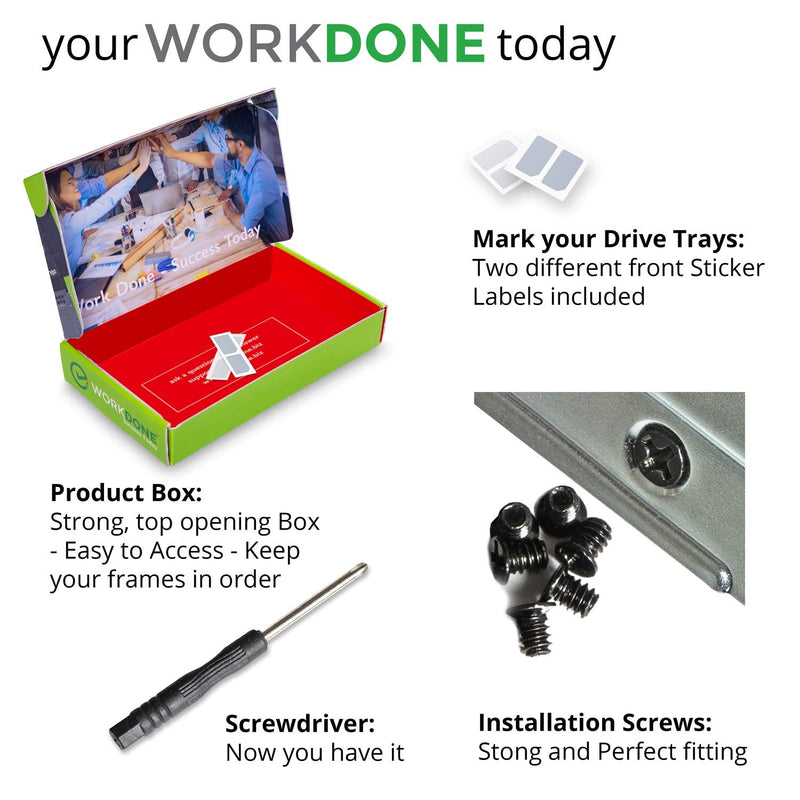 WORKDONE 3.5 inch Hard Drive Caddy Tray Compatible for Dell PowerEdge Servers - with 2.5 inch HDD Adapter NVMe SSD SAS SATA Bracket - Simply and Easy Carrier Setup with Installation Manual 1-PACK