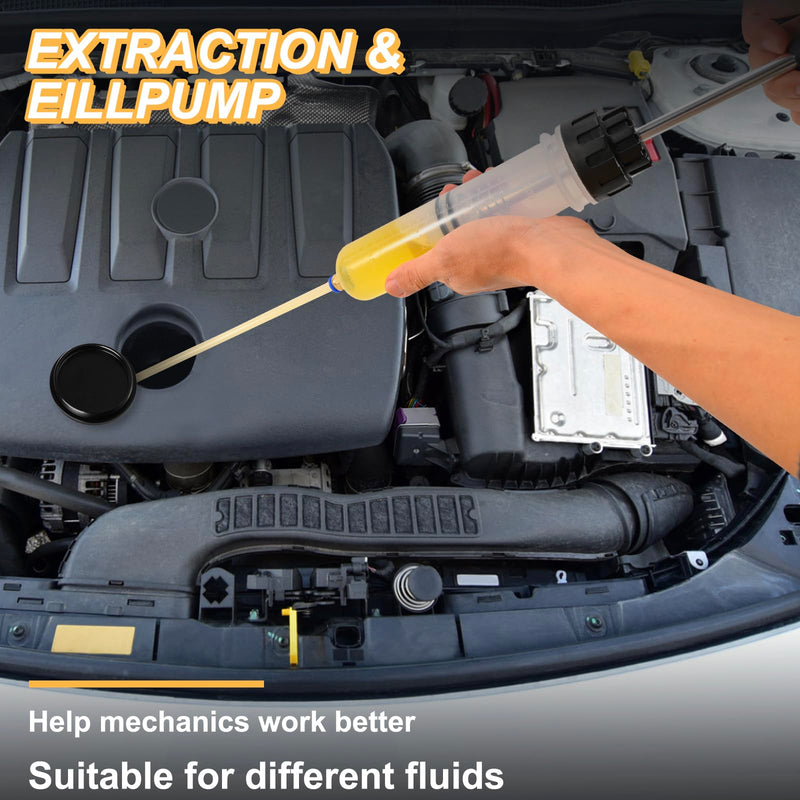 200cc Automotive Fluid Extractor, Oil Extractor Pump, Upgrade Manual Extraction and Filling Pump, Oil Change Syringe, Suction Vacuum Fuel Car Transfer