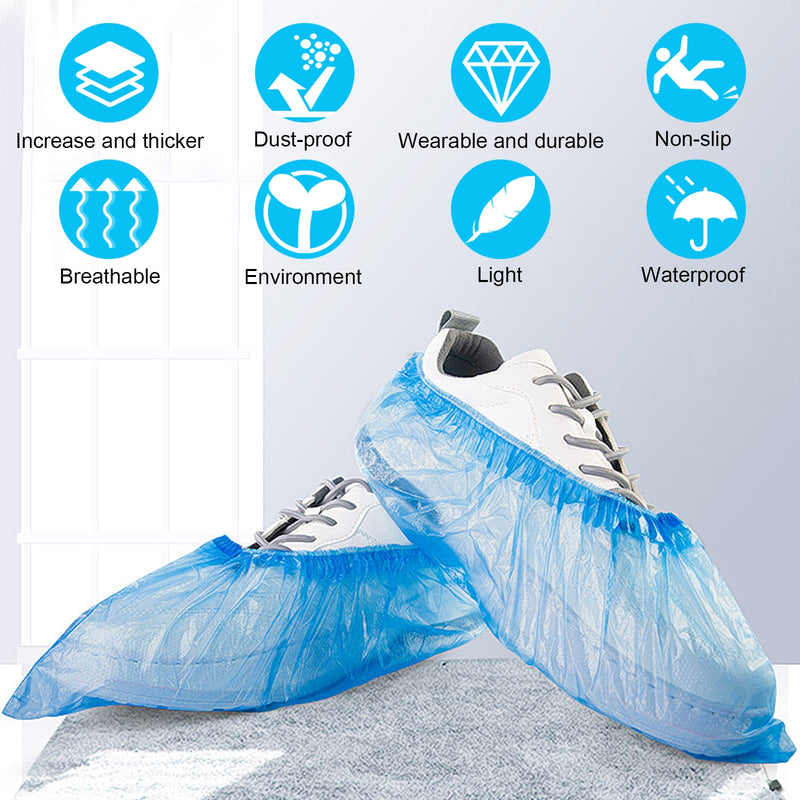 flintronic disposable shoe covers, PE shoe covers, 40 pieces (20 pairs), disposable shoe covers, non-slip and waterproof to keep shoes/floors/carpets clean and tidy