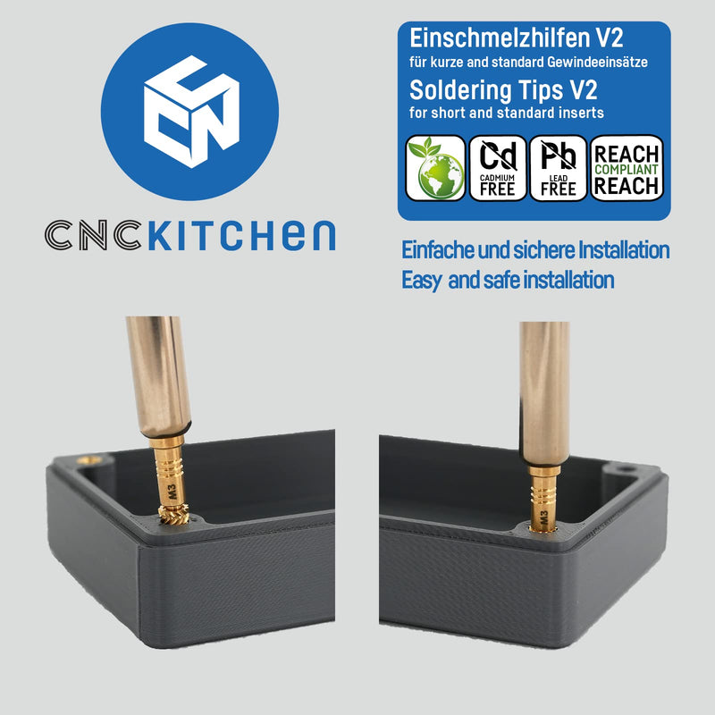 CNC KITCHEN Original melting aids for e.g. Hakko FX-888 and others (standard 900M or T18), M2-M8, lead and cadmium FREE 900M, T18