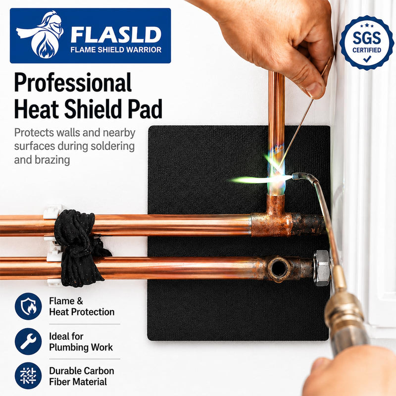 FLASLD Welding Blanket Fireproof Mat 36×48 inch Heat Resistant Material Up To 1800°F Flame Retardant Fabric Carbon Felt for Grill Stove Pit Soldering Welders Plumbers