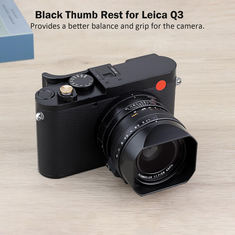 Haoge Metal Thumb Up Grip for Leica Q3 Q3 43 Camera Foregrip Digital Accessories THB-Q3B Hot Shoe Thumbs Up Rest Support Handgrip Black
