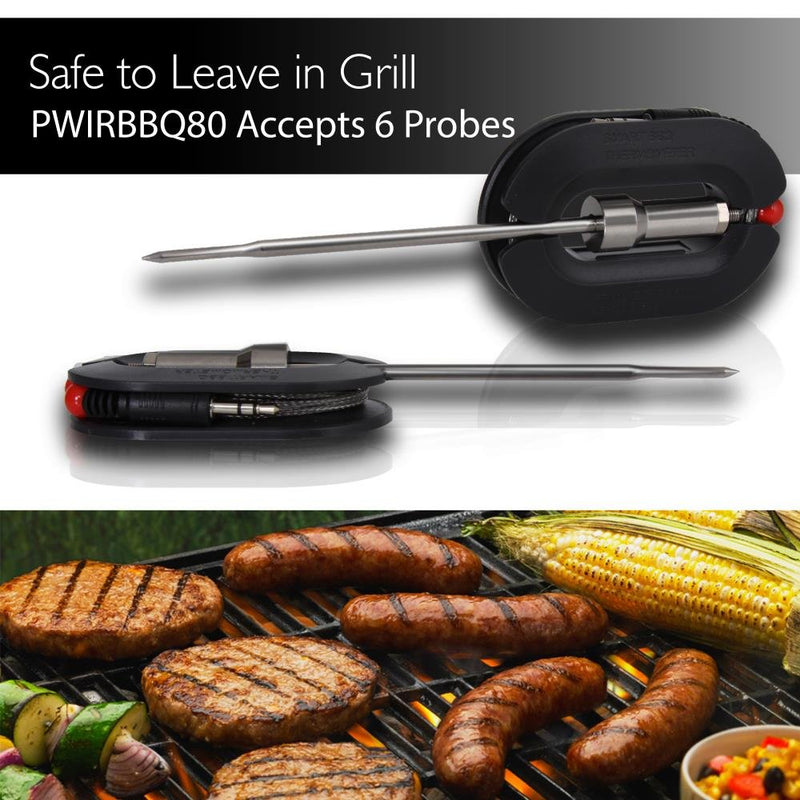 NutriChef Upgraded Barbecue Thermometer Temperature Probes - 2 Pcs Stainless Steel for NutriChef PWIRBBQ80 Bluetooth Wireless BBQ Digital Thermometer - Works w/ All Kinds of Meat - NutriChef