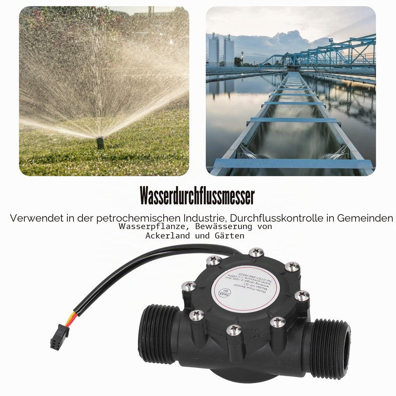DC3-24V Flow Sensor, Electronic Component Level Sensor Water, Water Flow Hall Sensor Switch Flow Meter Flow Meter 1-100L/min