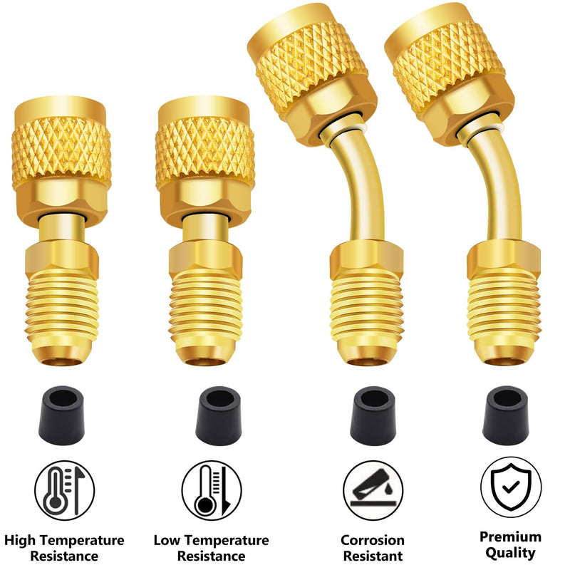 R410A Mini Split Adapter, 5/16" Female to 1/4" Male Flare, R410a Adapter for Mini Split System, Charging Vacuum Port Adapter with Accessory Parts for Air Conditioner and HVAC 27pcs