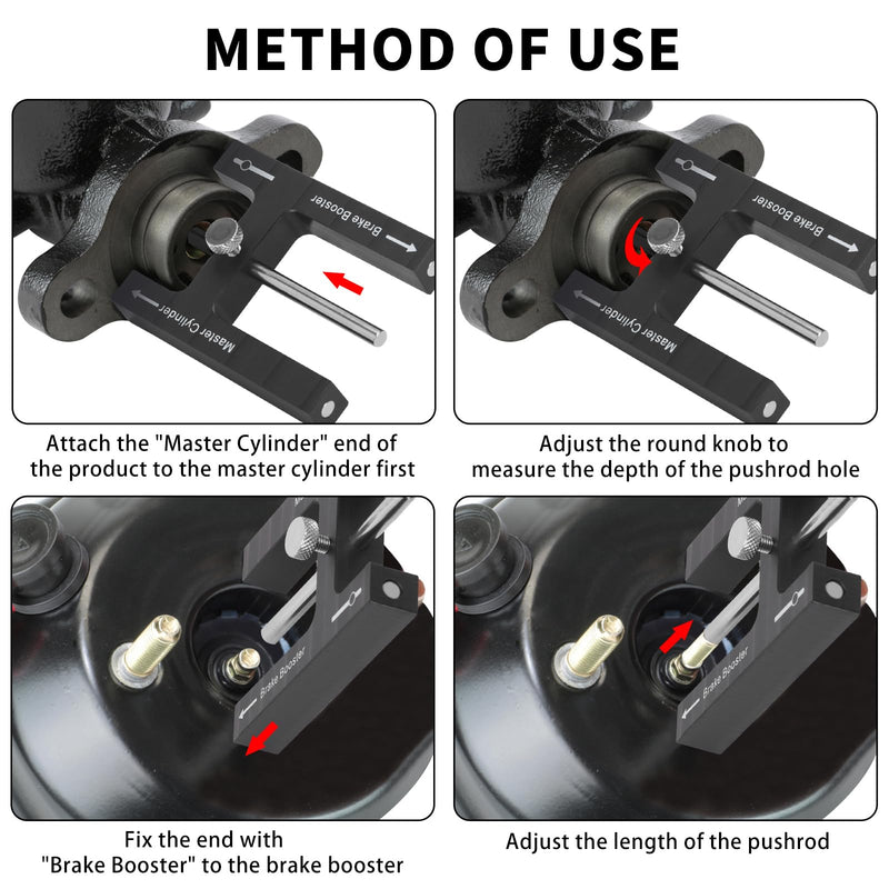 briidea Brake Adjustment Tool, Brake Booster Adjustment Tool with Magnet Design for Most Brake Boosters with Adjustable Pins, Black