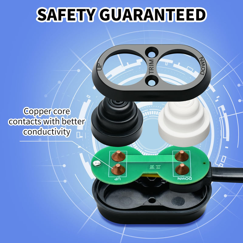 Trim Switch for Boat, Haoguo Tilt Trim Switch with IP67 Waterproof, Suitable for Fishing Boats Yachts Ships black and white