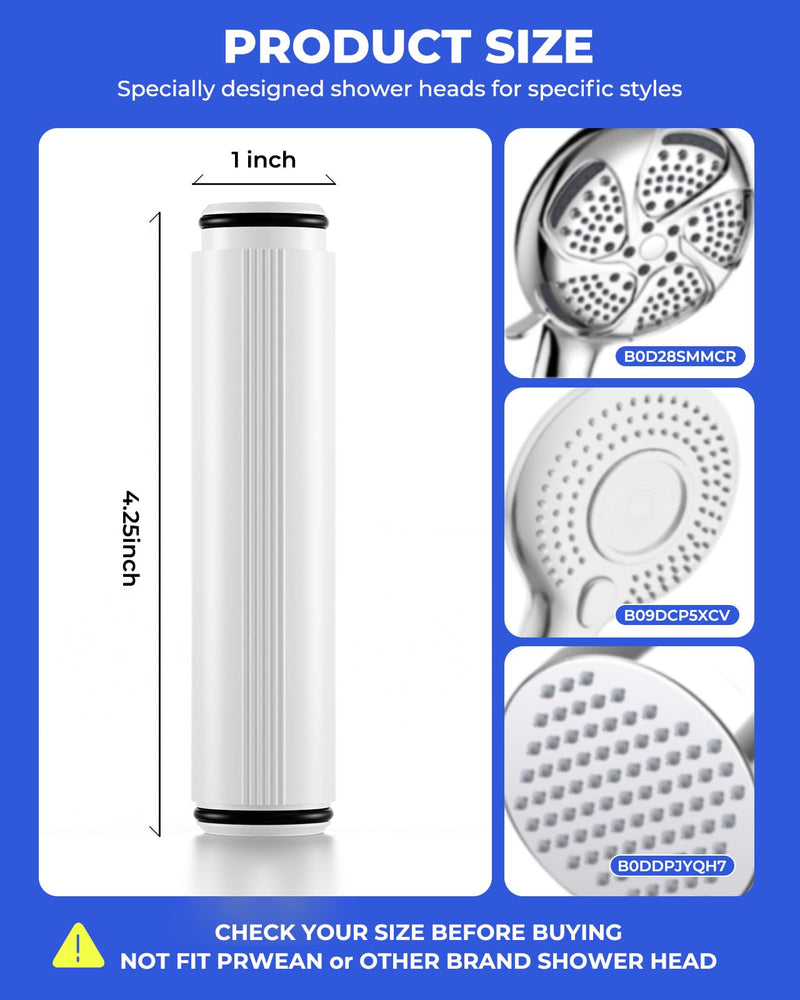 4 Pack Shower Head Filter Replacement Compatible with Felso Handheld Shower Head, Hard Water Softener Cartridge, Removes Chlorine and Heavy metals to Improve Skin & Hair