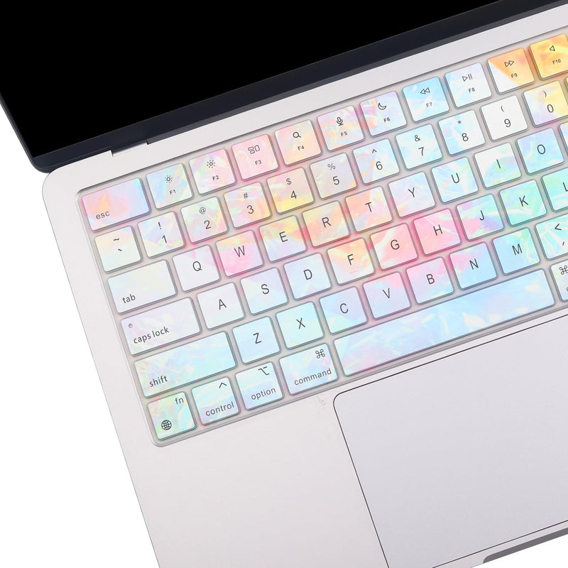 2 Pack Keyboard Cover for MacBook Air 15.3" A2941 A3114 MacBok Air 13.6" A2681 A3113, M3 M2 chip MacBook Pro 14" 16" M3 M2 M1 Pro/Max A2442 A2779 A291 8 A2992 A2485 A2780 A2991-Colors Dazzlet+TPU