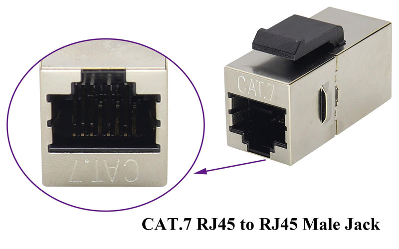 CAT7 Ethernet Panel Coupler RJ45 Keystone Female Coupler Shielded High-Speed Ethernet Wiring Board Connection,for Computers,Monitor Compatible with CAT7/Cat6/Cat5 Plug-in Cables.(10Pack/CAT7) 10