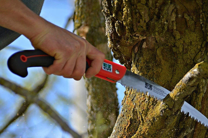EZ KUT Wow Folding Saw 10 Inch - Foldable Hand Saw for Trees and Wood Cutting - Folding Pruning Saw for Tree Trimming - Pocket Saw Steel Wow Saw