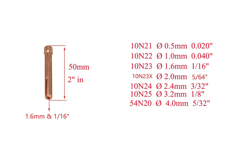 RIVERWELD TIG Gas Lens Collet Bodies Jumbo Large Diameter 45V116 1/16", 45V64 3/32, 995795 1/8", 45V63 5/32" Alumina Nozzle Ceramic Cup 57N 53N series for SR WP 17 18 26 TIG Welding Torch 14pcs Assorted Size 14pcs
