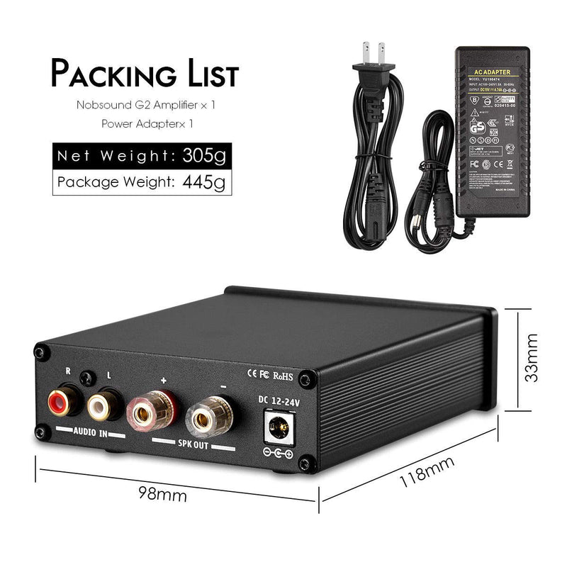 Nobsound G2 Subwoofer Power Amplifier Mini Mono SUB Amp 100W PBTL BTL Bridge Home Theater