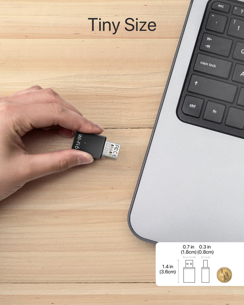 BrosTrend AX900 USB WiFi Adapter for Desktop PC Laptop, Mini WiFi 6 Adapter for Windows 11/10/7, Wi-Fi 6 USB Dongle Dual Band 5GHz 600Mbps + 2.4GHz 286Mbps, Wireless Dongle, Wi-Fi Stick USB2.0