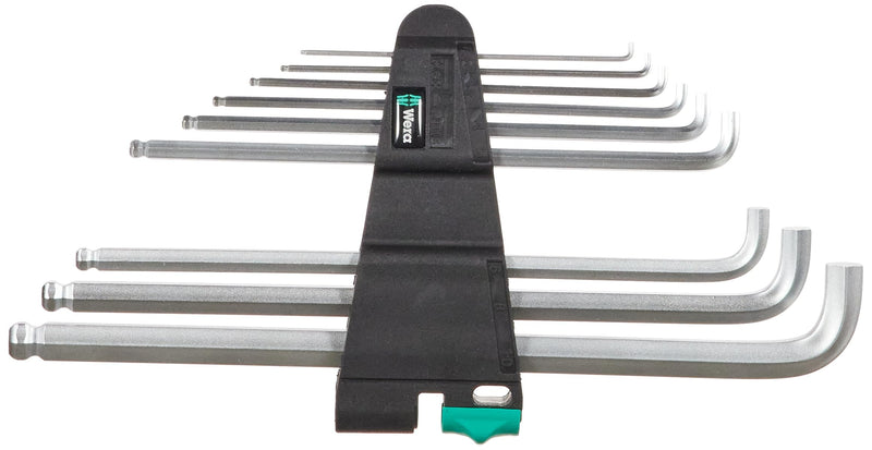 Wera 05073594001 950 Pkls/9 Sm N Sb Long Arm Hex Key Set Classic