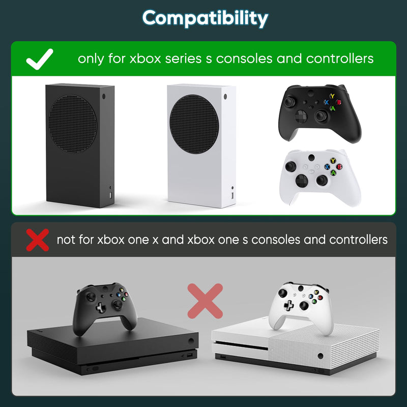 MENEEA Upgraded Cooling Fan Stand for Xbox Series S with Charger Station, Controller Charging Dock & Console Cooler System with 15 Colorful RGB Light & Headset Hook, Accessories for Xbox Series S Black