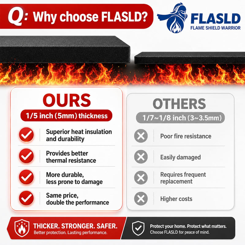 FLASLD Welding Blanket Fireproof Mat 36×48 inch Heat Resistant Material Up To 1800°F Flame Retardant Fabric Carbon Felt for Grill Stove Pit Soldering Welders Plumbers