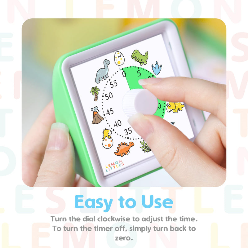 Visual Timer for Kids, Toddler, Autism, ADHD & Preschool Classroom - Animal Silent Countdown Timers - 60 Minute Productivity & Time Management Clock (Dinosaur) Dinosaur