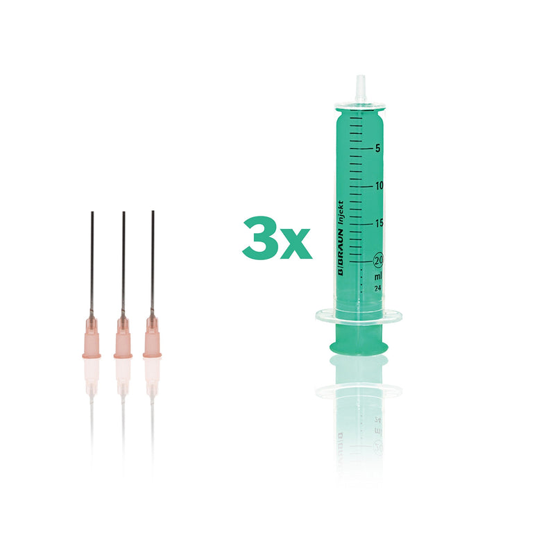 Horn Medical syringe set for hobby & DIY, with blunt needles, set of 3 (3x 20 ml syringe & 3x cannula) 3x 20ml & 3x cannula