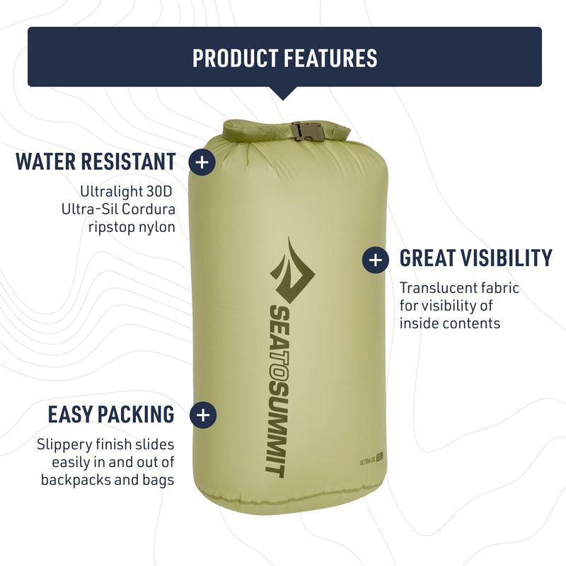 Sea to Summit Ultra-Sil Dry Bag, Ultralight Waterproof Dry Storage Spicy Orange 35 Liter