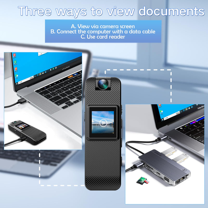 Mini Body Camera HD 1080P Wearable Video Recorder, Small Security Camera with 32GB SD Card Night Vision 1.3 Inch Display 180° Rotatable Lens, Portable Body Cam for Law Enforcement/Sports/Delivery