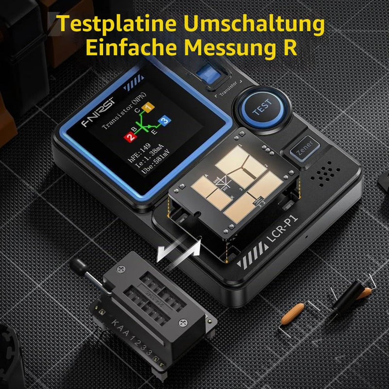 DollaTek Transistor Tester, Mosfet Transistor Capacitor Tester, Multifunction SMD Tester for Electronic Components, Diode, Triode, ESR, NPN, PNP, MOSFET Tester, LCR Meter, Burn Protection