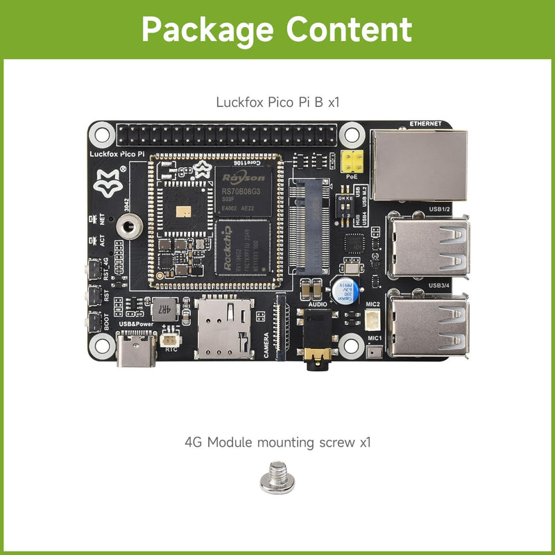 Waveshare Luckfox Pico Pi Linux Micro Dev Board,Core1106, 8GB eMMC, Intelligent Encoding Support, Built-in ISP3.2, Up to 5MP Image Processing, RV1106G2