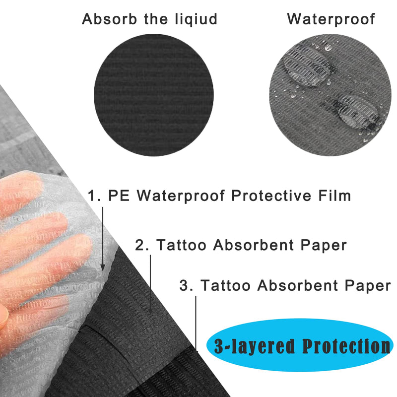Black Dental Bibs, LEAYOKA 35 Pieces Disposable Tattoo Bibs Waterproof Tattoo Table Covers Clean Pad Patient Bibs Tattoo Covers Supplies Dental Dry... 2014A-35pcs