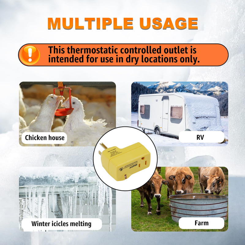 HEATIT ET-21 Freeze Thermostatically Controlled Outlet On at 38F /Off at 50F ET-21-4 4PCS 4.0