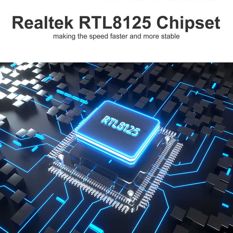 H!Fiber 2.5Gbase-T PCIe NIC with Realtek RTL8125 Chip, 2.5Gb Network Card, 2500/1000/100 Mbps,Single RJ45 Port, PCIe X1, Ethernet Card for Windows/Windows Server/Linux 2.5G RTL8125 1 RJ45