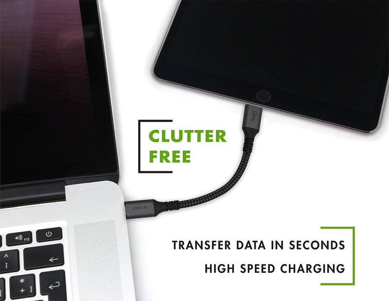 6-Inch Extra Short USB4 Cable - 40Gbps Supports 100W (20V, 5A) Charging - Compatible with Thunderbolt 3 and USB-C (2-Pack) 2-Pack
