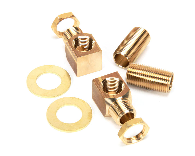 T&S Brass B-0230-K Installation Kit for B-0230 Style Faucets. Two short elbows, nipples, lock nuts and washers that provide 1/2" NPT male inlet and outlet when assembled