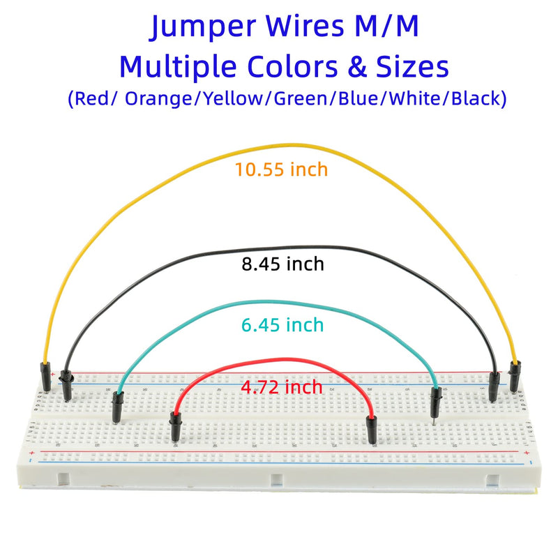 BOJACK Breadboard Kit Solderless Breadboard 2 Pcs 830 Points Breadboard ＆ 2 Pcs 400 Points Breadboard ＆ 126 Pcs Flexible Breadboard Jumper Wires (3 Values 130 Pieces)