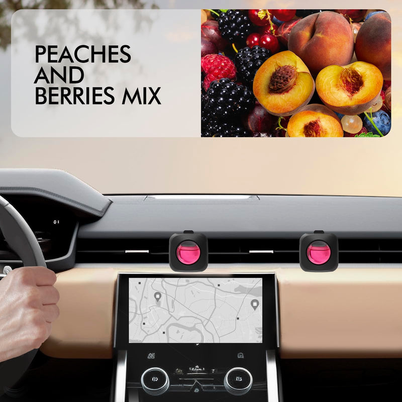 Car Air Fresheners, Peach Berry, 6-Pack, 4ml Each, Car Air Freshener vent clips, Long Lasting Air Freshener for Car, Car Fresheners, Car Refresher, Odor Eliminator