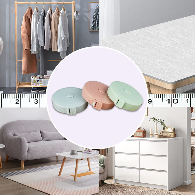 Firschoie 6 pieces tape measure body, tailor's tape measure, 150 cm / 60 inch tape measure body, practical retractable tape measure, flexible tape measure for measuring length, chest/waist, counting