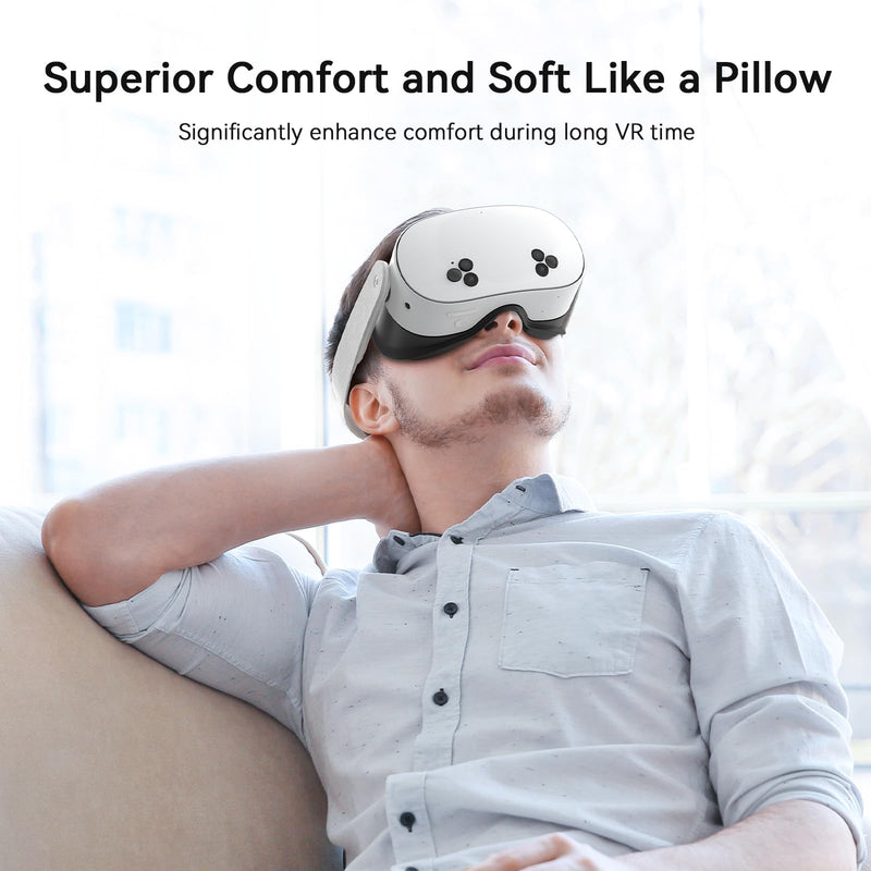 AMVR Facial Interface Face Pad Cover Compatible with Meta/Oculus Quest 3S Accessories, Comfort PU and Breathable Ice Silk Cotton Cushion Replacement, Not fit Quest 3 (Wider Version)